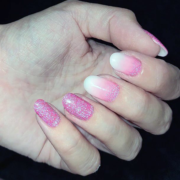 Exceptional Womens Pink Ombre With Glitter Nail Ideas