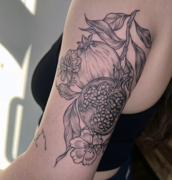 Exceptional Womens Pomegranate Tattoo Ideas