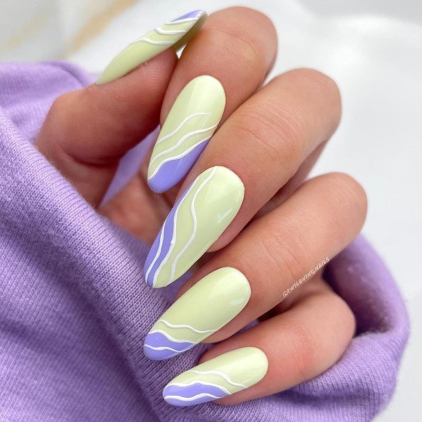 Exceptional Womens Purple And Yellow Nail Ideas