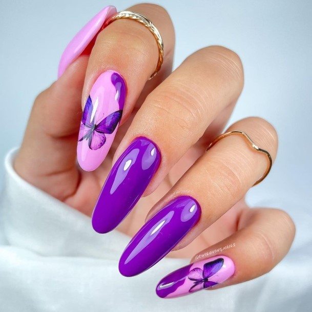 Exceptional Womens Purple Summer Nail Ideas