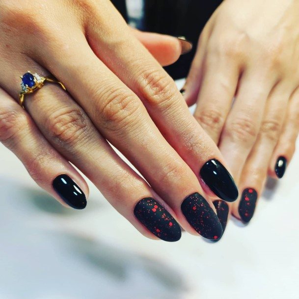 Exceptional Womens Red And Black Matte Nail Ideas