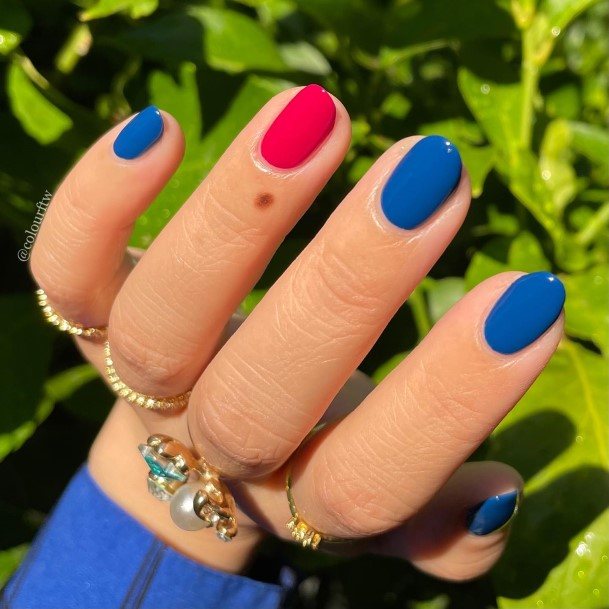 Exceptional Womens Red And Blue Nail Ideas