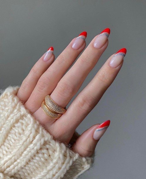 Exceptional Womens Red And Grey Nail Ideas