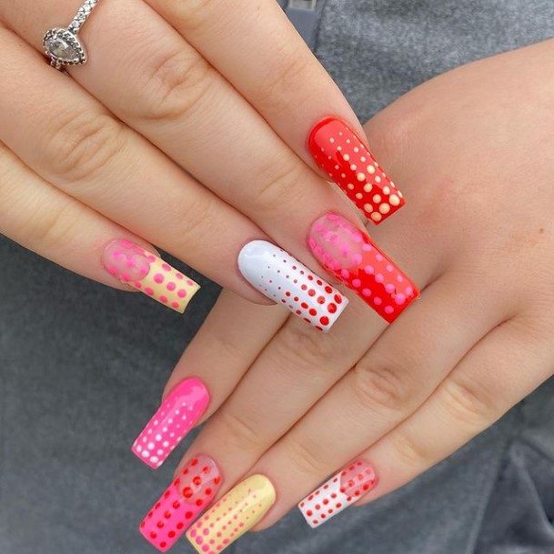 Exceptional Womens Red And Yellow Nail Ideas