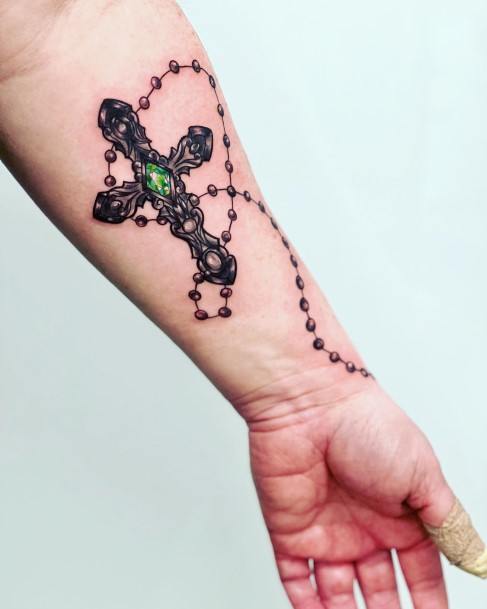 Exceptional Womens Rosary Tattoo Ideas