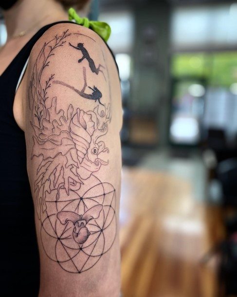 Exceptional Womens Scuba Diving Tattoo Ideas