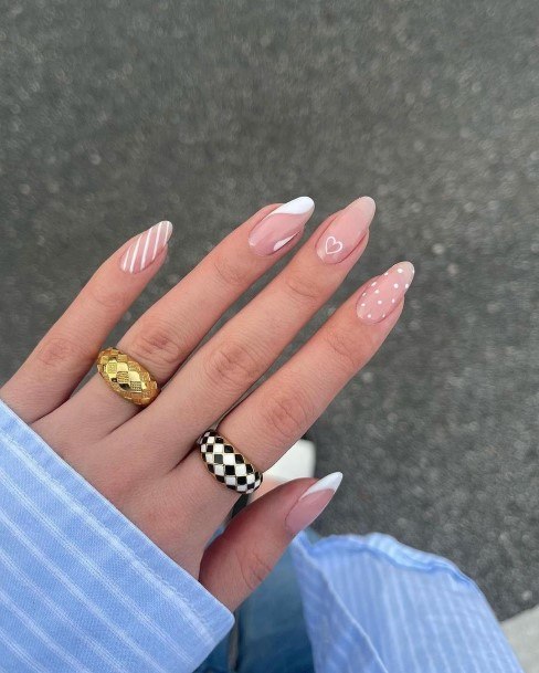 Exceptional Womens Short Pink And White Nail Ideas