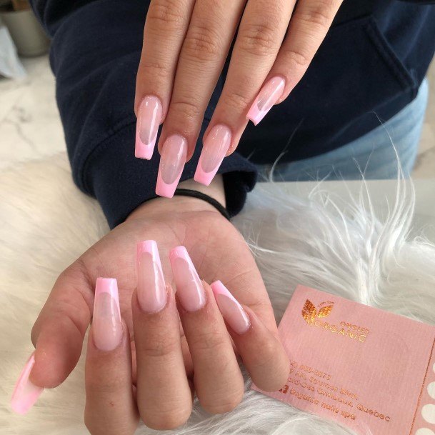 Exceptional Womens Translucent Pink Nail Ideas