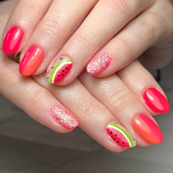 Exceptional Womens Watermelon Nail Ideas