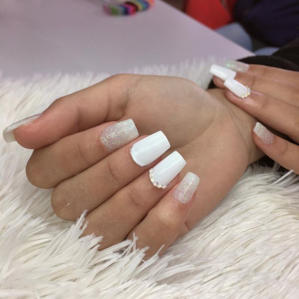 Exceptional Womens White Square Nail Ideas