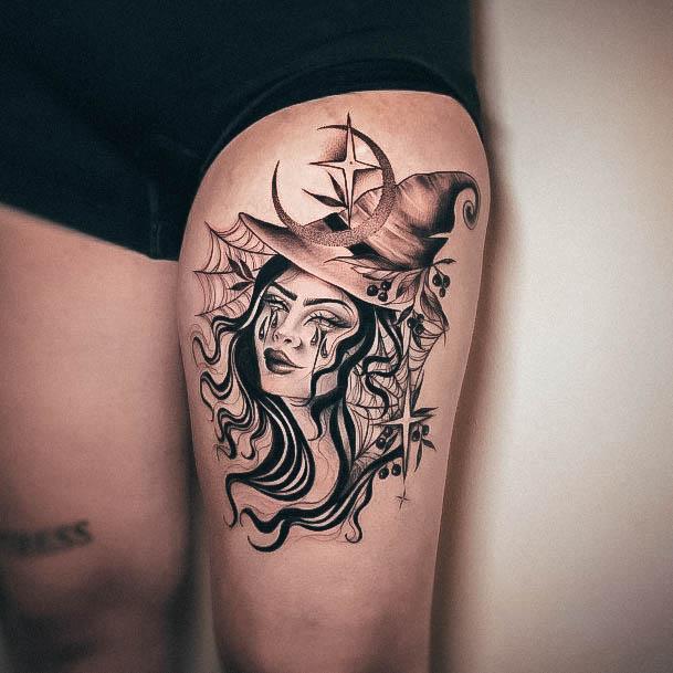 Exceptional Womens Witch Tattoo Ideas