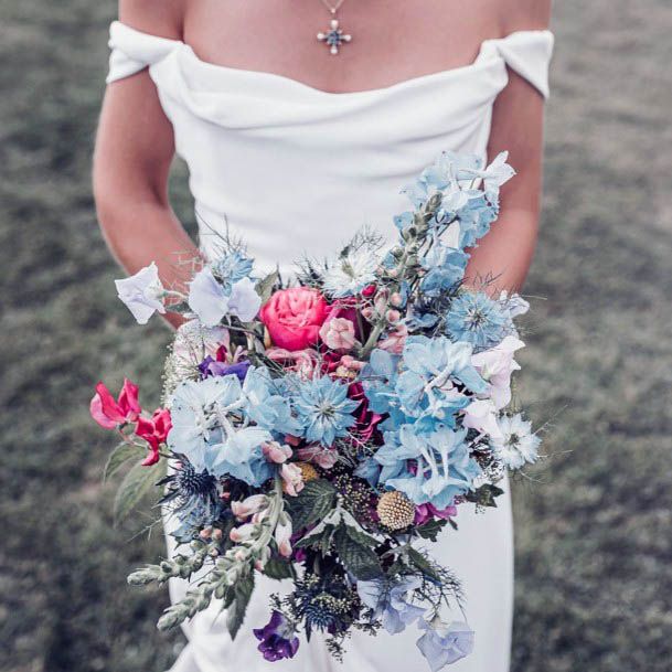 Exotic Blue Grey Wedding Flowers