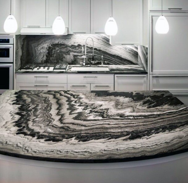 Exotic Grey Stone Kitchen Countertops