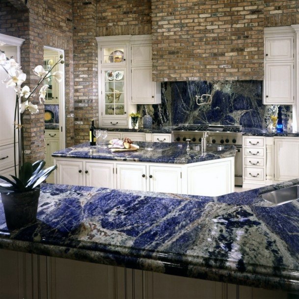 Exotic Navy Blue Stone Kitchen Countertops