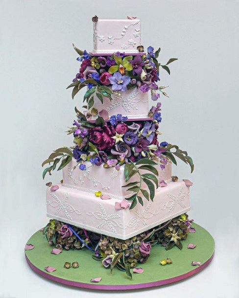 Exotic Square Wedding Cake