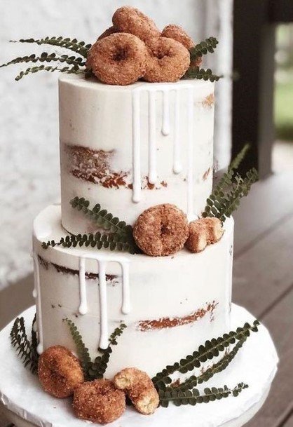 Exotic White Donut Wedding Cake