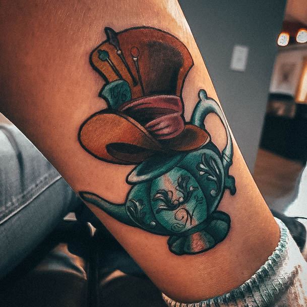 Exquisite Alice In Wonderland Tattoos On Girl