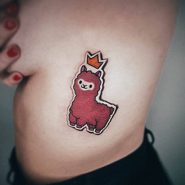 Exquisite Alpaca Tattoos On Girl