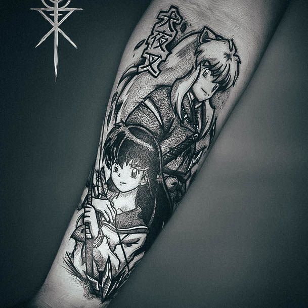 Exquisite Anime Tattoos On Girl