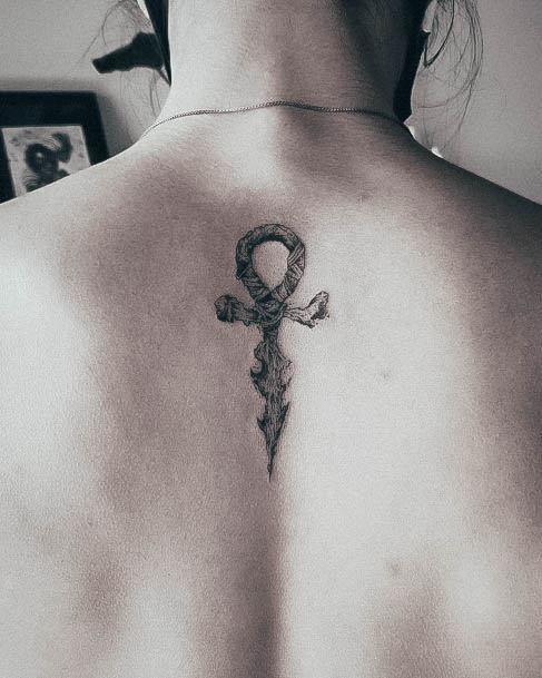 Exquisite Ankh Tattoos On Girl