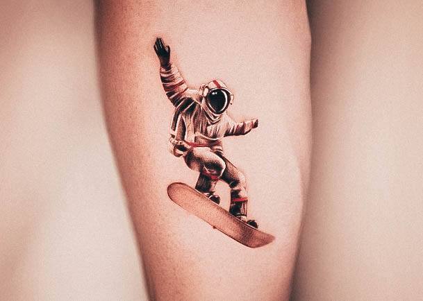 Exquisite Astronaut Tattoos On Girl