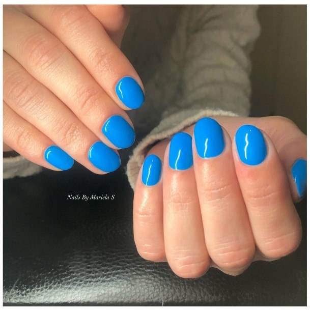 Exquisite Azure Nails On Girl