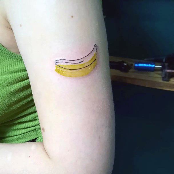 Exquisite Banana Tattoos On Girl