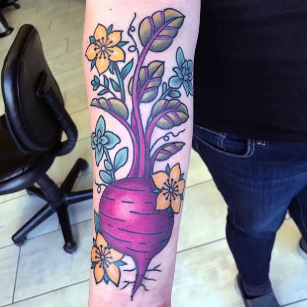 Exquisite Beet Tattoos On Girl