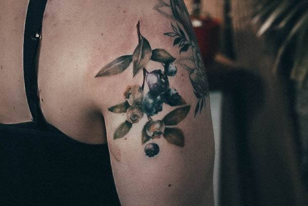 Exquisite Blueberry Tattoos On Girl