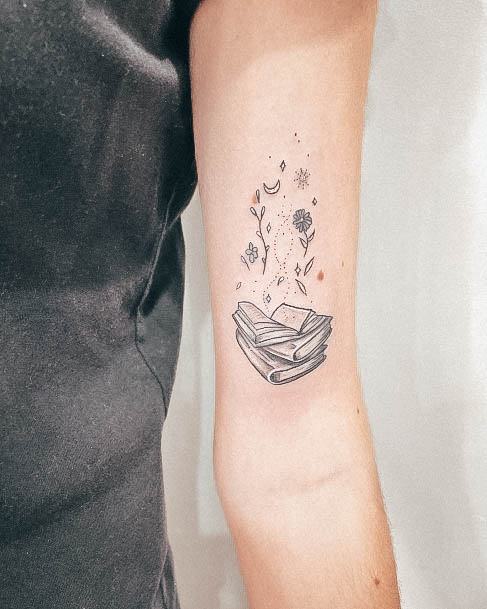 Exquisite Book Tattoos On Girl