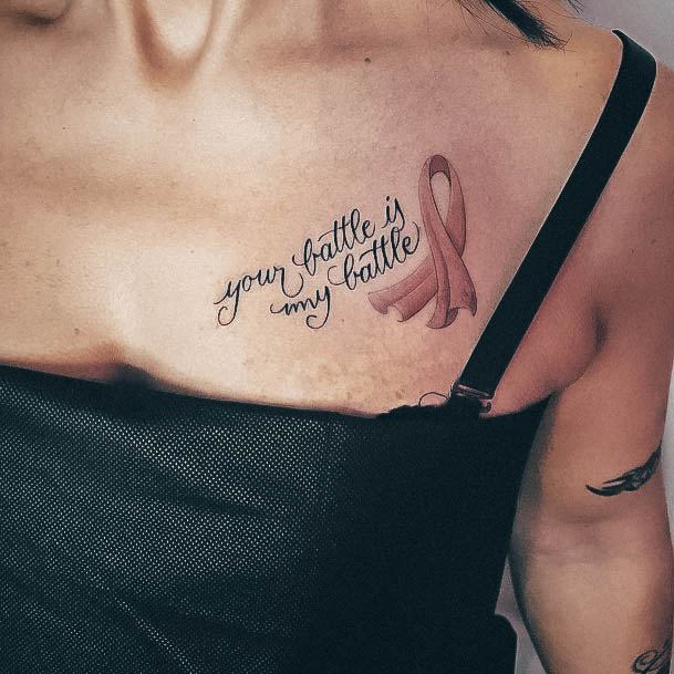 Exquisite Breast Cancer Tattoos On Girl