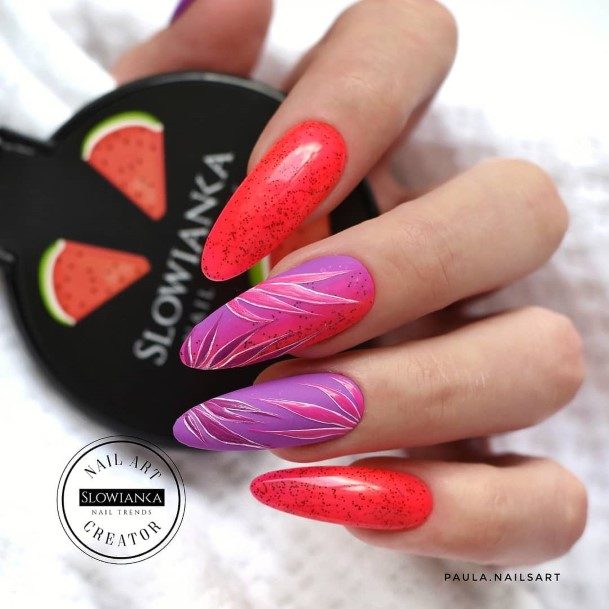 Exquisite Bright Ombre Nails On Girl