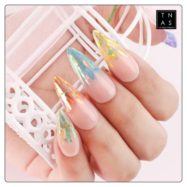 Exquisite Broken Shattered Glass Nails On Girl