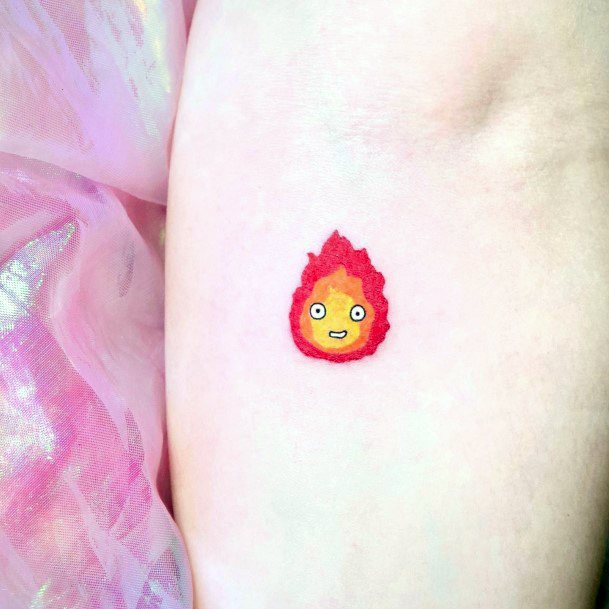 Exquisite Calcifer Tattoos On Girl