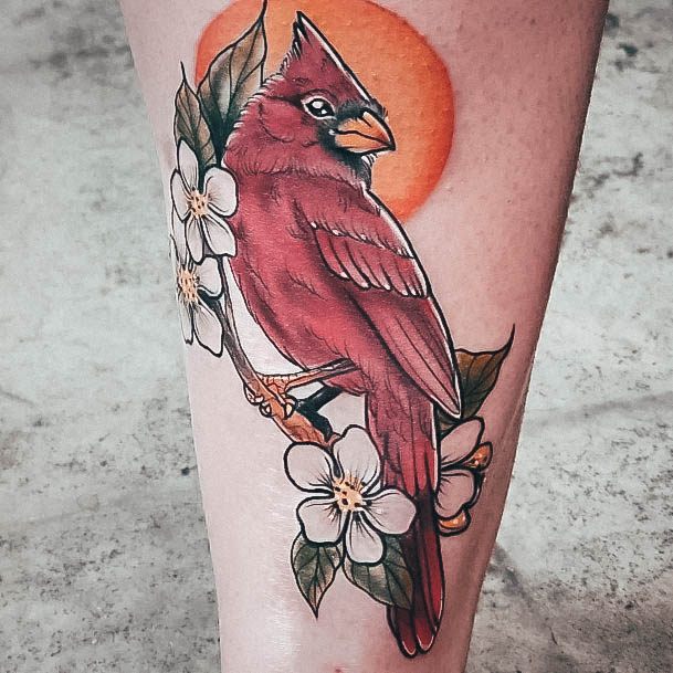 Exquisite Cardinal Tattoos On Girl