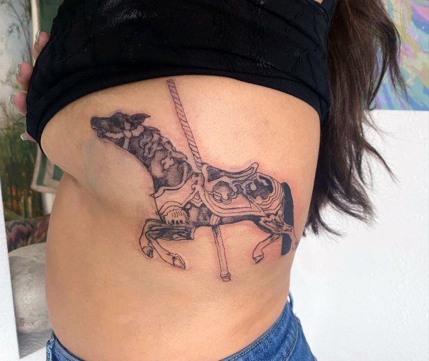 Exquisite Carousel Tattoos On Girl