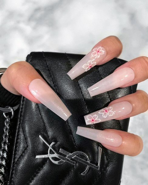 Exquisite Cherry Blossom Sakura Nails On Girl