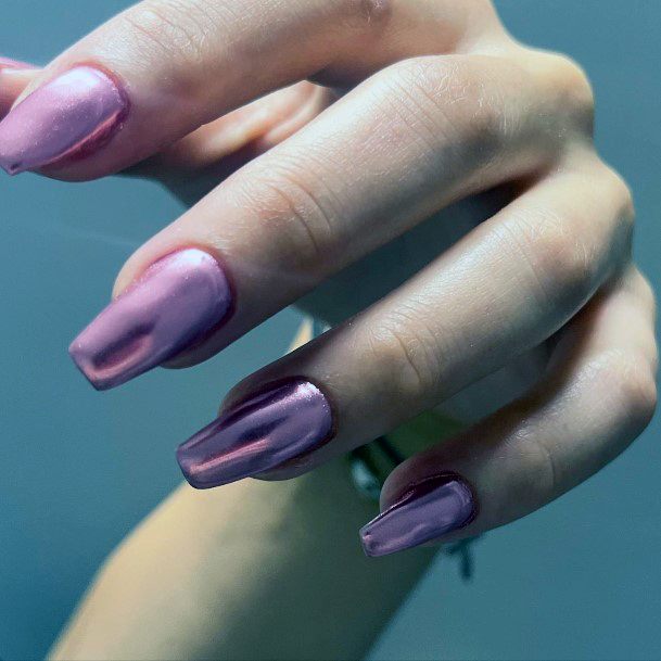 Exquisite Chrome Nails On Girl