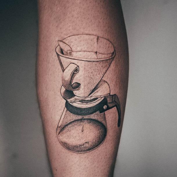 Exquisite Coffee Pot Tattoos On Girl