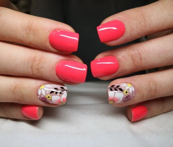 Exquisite Coral Nails On Girl