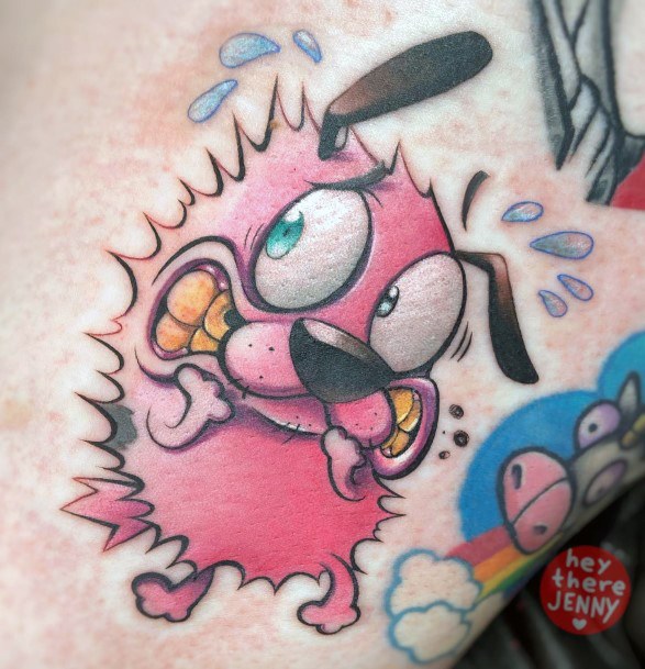 Exquisite Courage The Cowardly Dog Tattoos On Girl