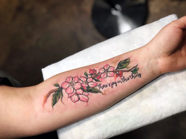 Exquisite Crabapple Tattoos On Girl