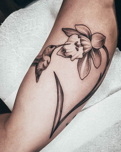 Exquisite Daffodil Tattoos On Girl