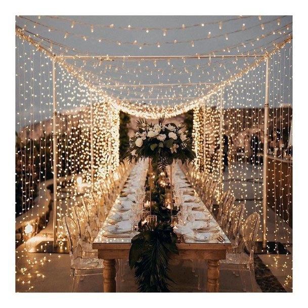 Exquisite Dangling Outdoor Lights Wedding Ideas