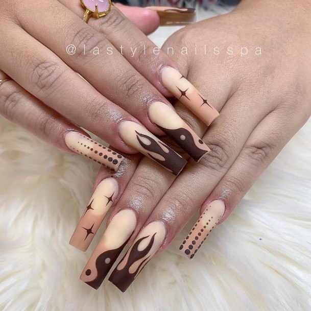 Exquisite Dark Brown Nails On Girl