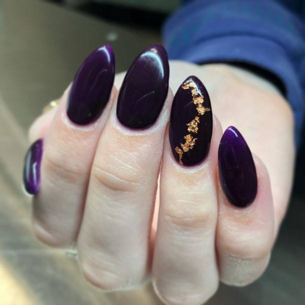 Exquisite Deep Purple Nails On Girl