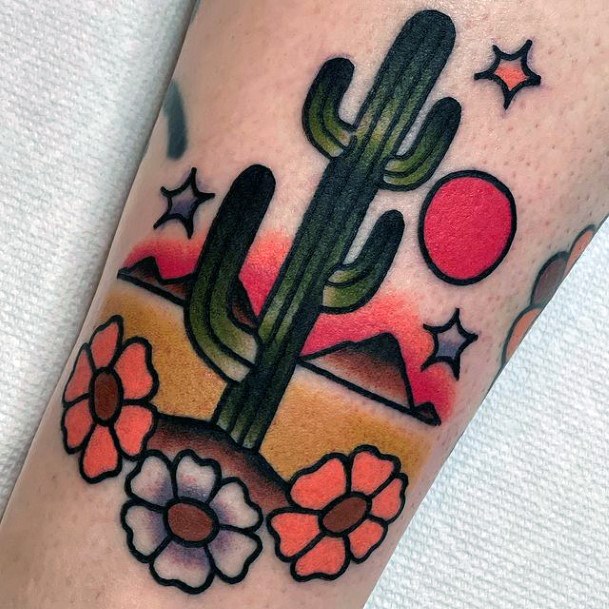 Exquisite Desert Tattoos On Girl