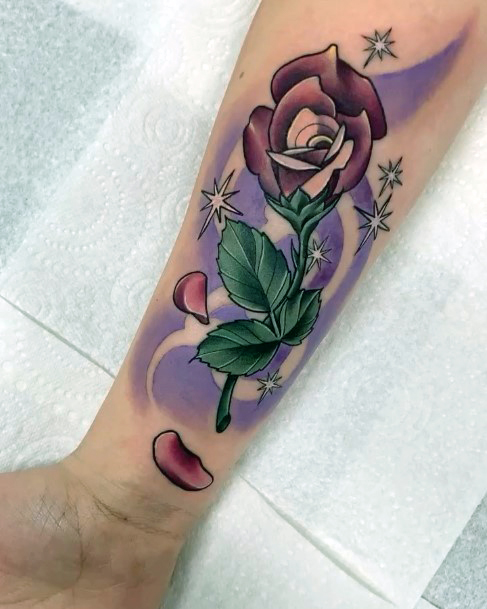 Exquisite Enchanted Rose Tattoos On Girl