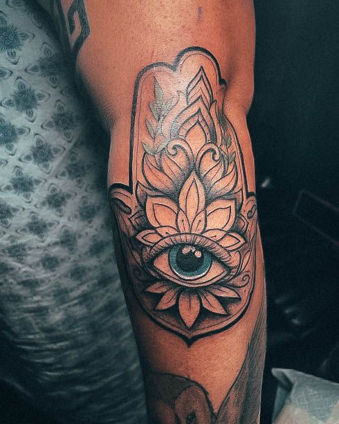 Exquisite Evil Eye Tattoos On Girl