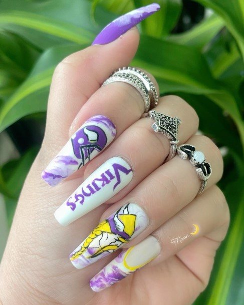 Exquisite Football Nails On Girl